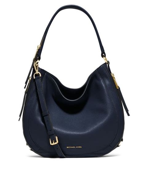 michael kors navy hobo bag|Michael Kors flat shoulder bags.